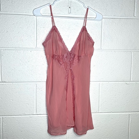 Victoria's Secret Other - < Victoria’s Secret Pink Silk Lace Lingerie Piece >